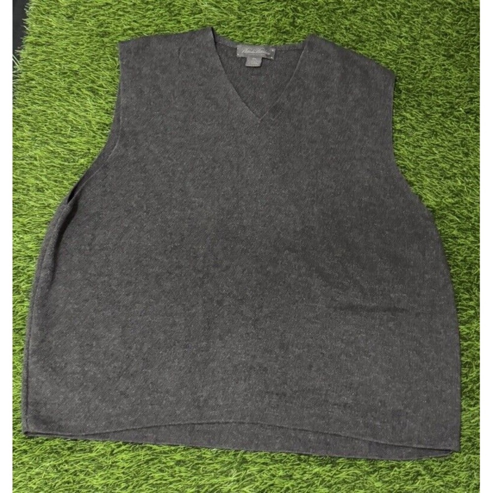 Brooks Brothers Sweater Vest Merino Wool Italy Mens Extra Large Gray